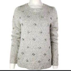 BANANA REPUBLIC Limited Edition Jeweled Sweater Merino Wool Blend Beaded Medium